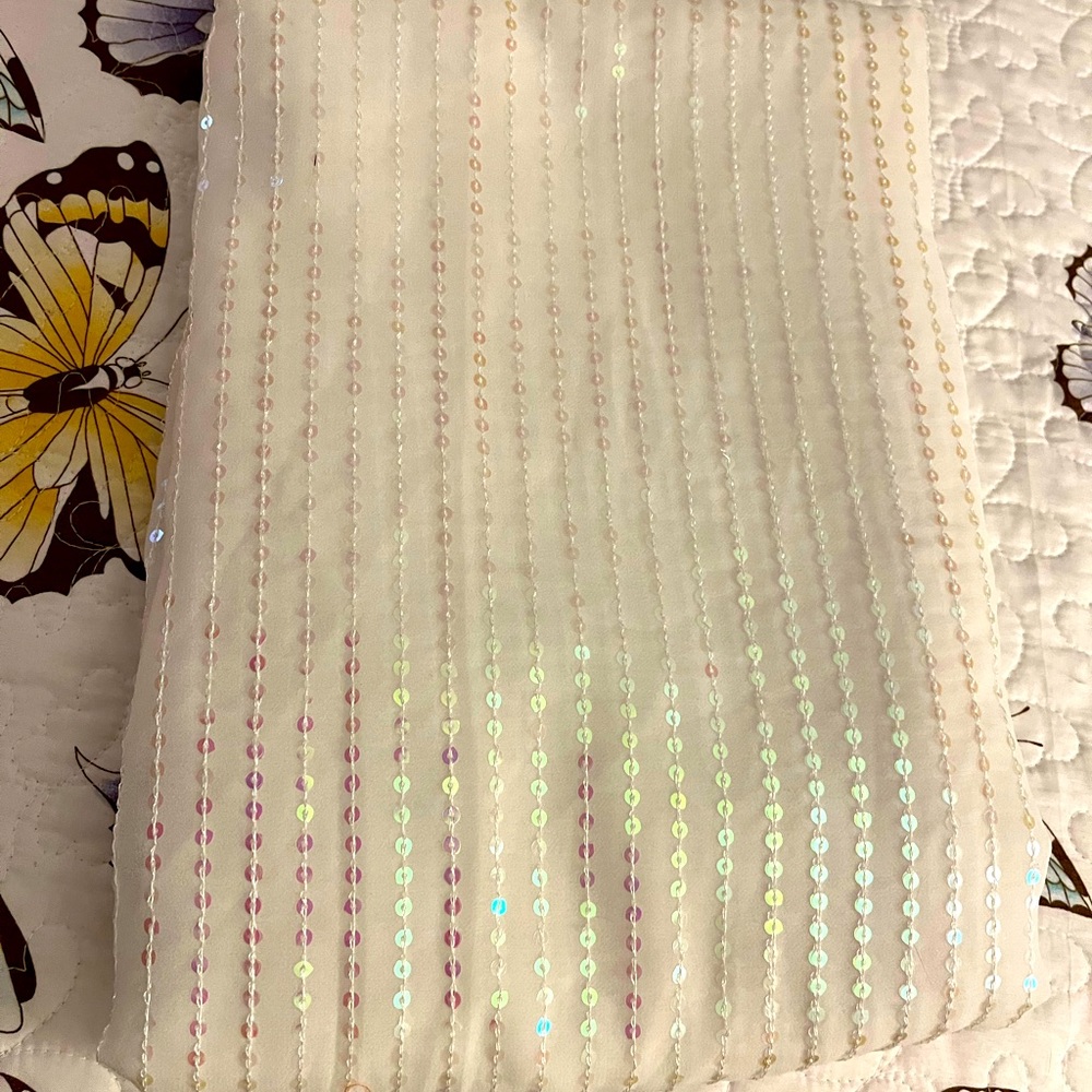 Brand new white sequins saree.